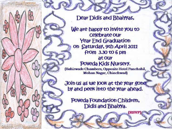 Invitation to Poveda Foundation Graduation 2010-2011